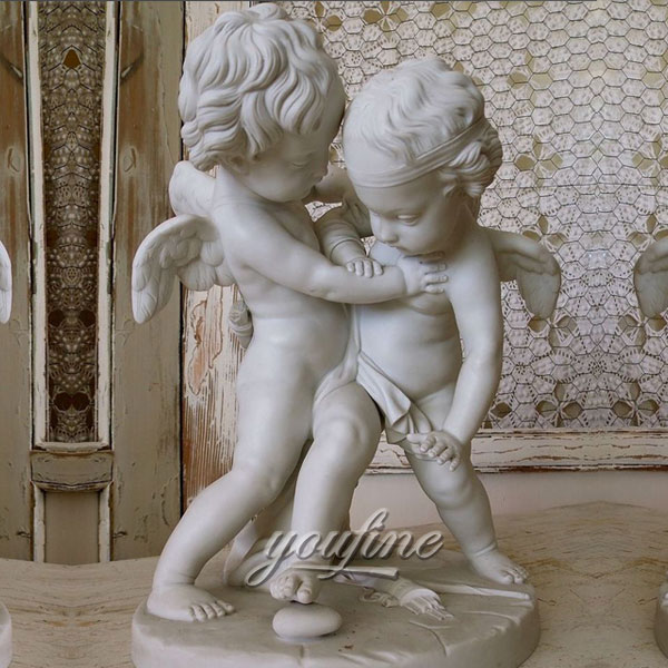 Статуэтка два ангел детей из мрамора в доме