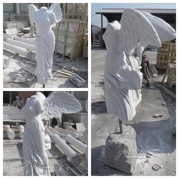 Скульптура для сада и дома Белый мрамор Победа Скульптура богини на продажу 