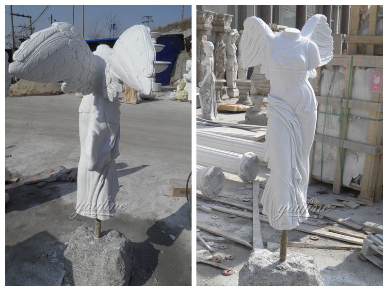 Скульптура для сада и дома Белый мрамор Победа Скульптура богини на продажу 