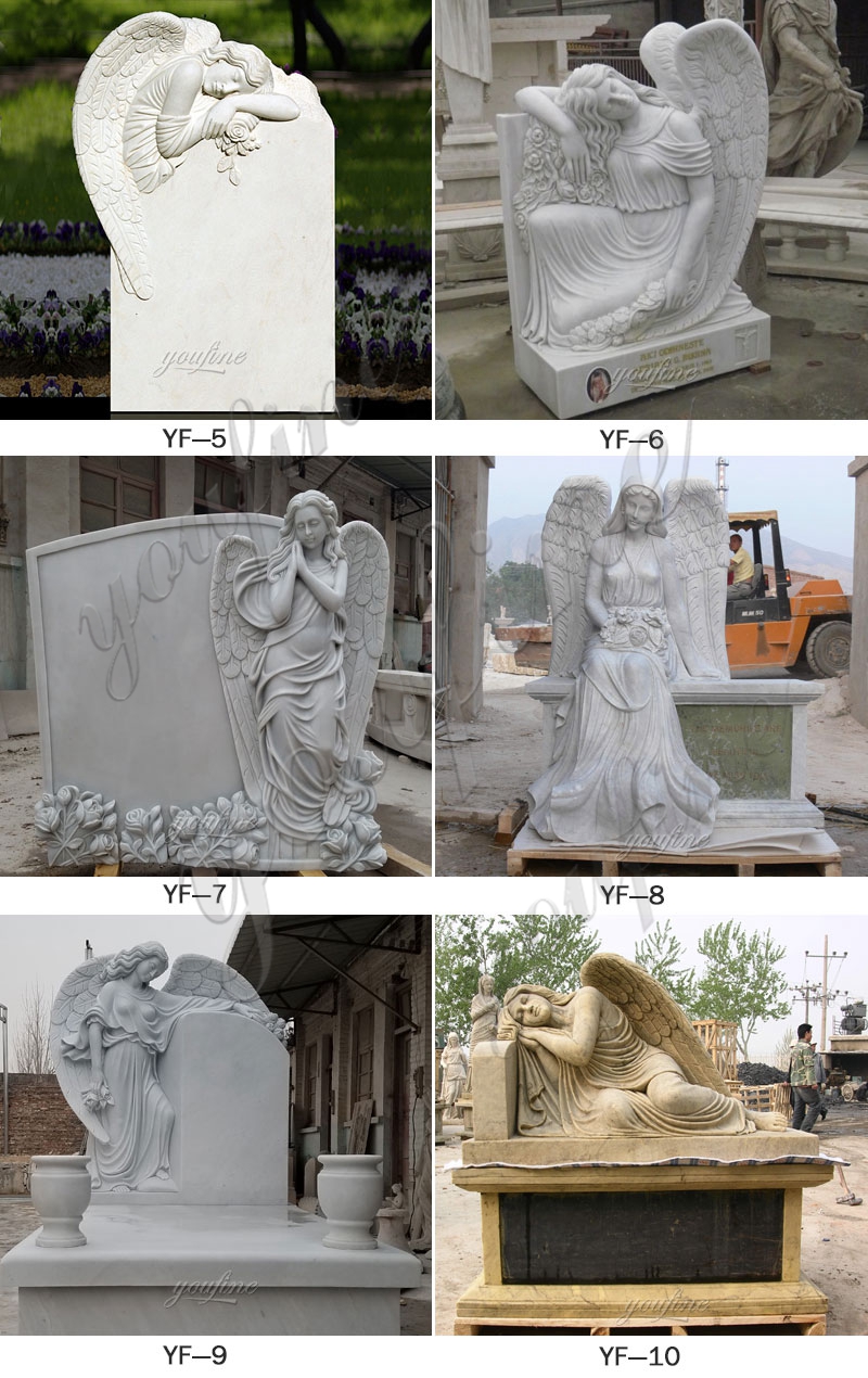 0Натуральный гранитный ангел мраморный памятник статуя дизайн на продажу (5)