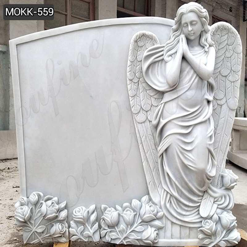 Высокое качество красивый мраморный ангел памятник памятник надгробие поставщик MOKK-559